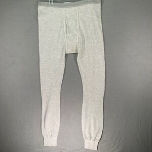 Morgan XL Mens Gray Cotton Blend‎ Waffle Knit Thermal Underwear Bottoms